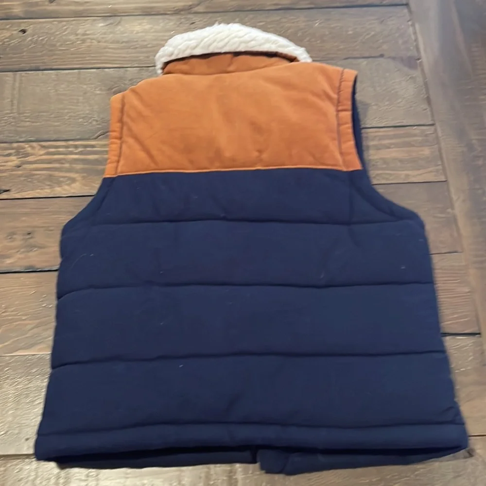 Old Navy Navy Blue and Brown Vest 18-24 Months